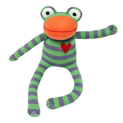 Cuddly toy sock frog green
