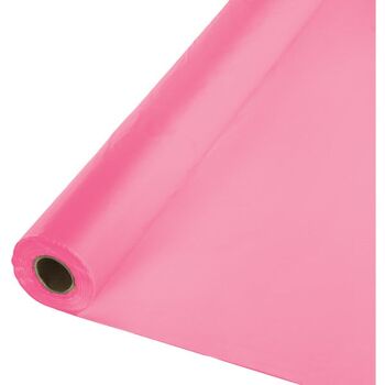 Rouleau de table en plastique rose bonbon