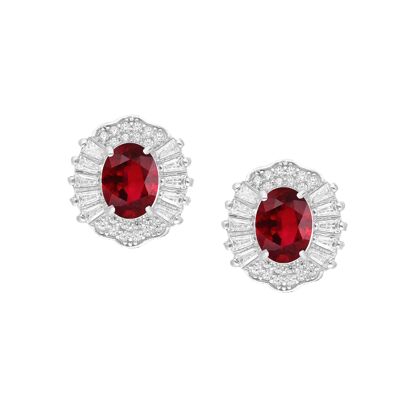 Boucles d'Oreilles Argent 925 Décosette Rubis (2.00ct)