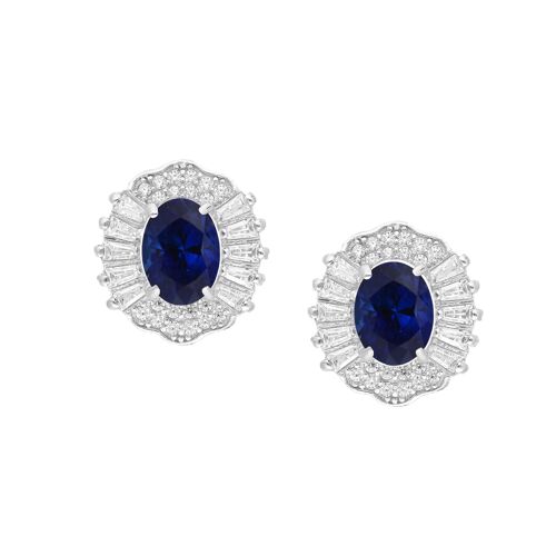 Silver 925 Decosette Sapphire (2.00ct) Earrings