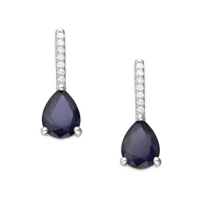 Silver 925 Denuit Sapphire (1.70ct) Earrings
