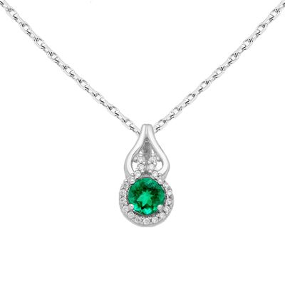 Halskette mit natürlichem Dripelle-Smaragd (0,90 ct) aus Silber 925