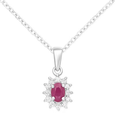 Silver 925 Earl Natural Ruby (0.60ct) Necklace