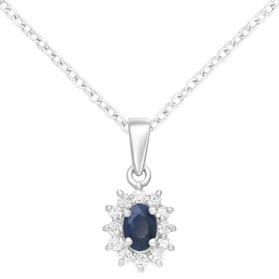 Collana in argento 925 con zaffiro naturale Earl (0,60 ct).