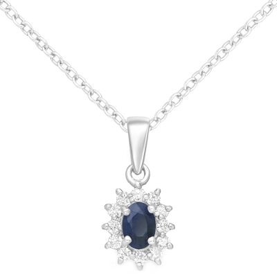 Silver 925 Earl Natural Sapphire (0.60ct) Necklace