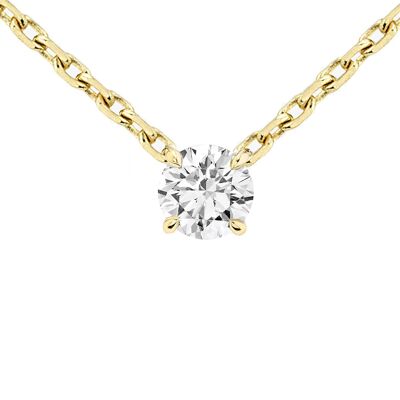 Gold 18K Solitaire Diamond 0.15ct Yellow Gold Necklace