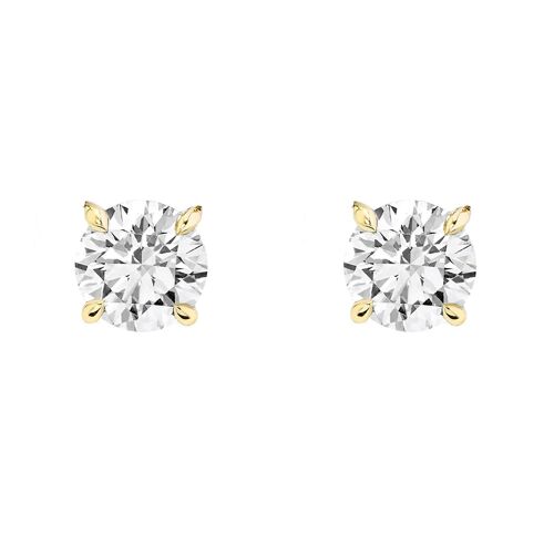 Gold 18K Solitaire Diamonds 0.20ct Stud Yellow Gold Earrings
