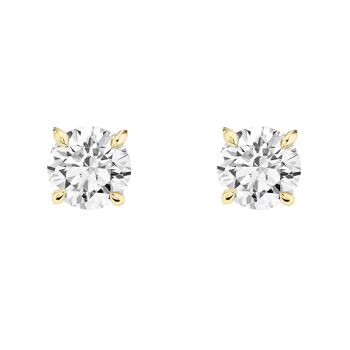 Boucles d'Oreilles Or 18K Solitaire Diamants 0.20ct Or Jaune 1