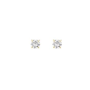 Boucles d'Oreilles Or 18K Solitaire Diamants 0.20ct Or Jaune 2