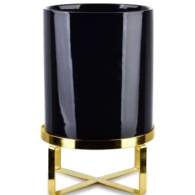 Neva Flowerpot 18cm x h21cm black and gold