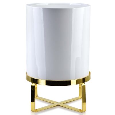 Neva Vaso per fiori 18cm x h20,5cm bianco e oro