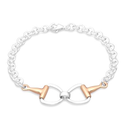 Vermeil Equestrian 18K Pink Gold Plated Silver Bracelet