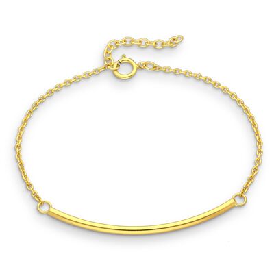 Vermeil Curve 18K Yellow Gold Plated Silver Bracelet