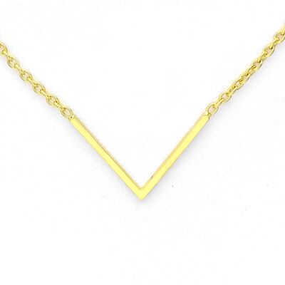 Halskette aus 18 Karat Gelbgold vergoldetem Vermeil Chevron-Silber