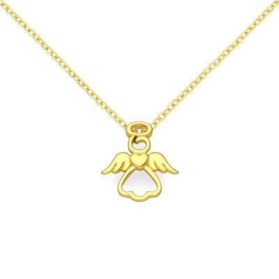 Collier En Argent Vermeil Angelheart Full Plaqué Or Jaune 18K