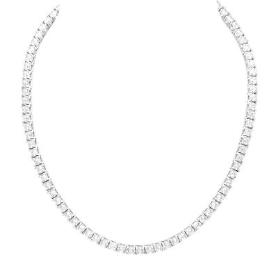 Halskette aus Silber 925 Tennis Zirkonia CZ (13,00 ct simulierter Diamant).