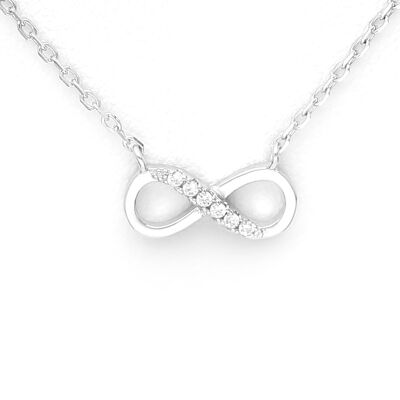 Argento 925 Infinity Cubic Zirconia CZ (Diamante simulato) Ne