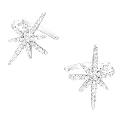 Plata 925 Allurette Snowflake Cubic Zirconia CZ (simulado
