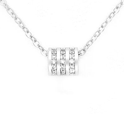 Silver 925 Barrel Brilliant Cubic Zirconia CZ (Simulated Dia