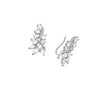 Boucles d'oreilles en argent 925 Allure Petals CZ 4.16ct 2