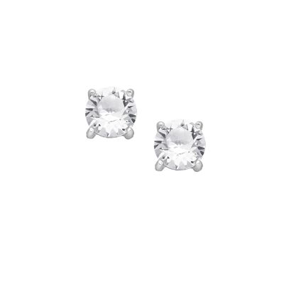 Boucles d'oreilles à tige en argent 925 avec zircon cubique brillant rond (diamant simulé de 1,80 ct)
