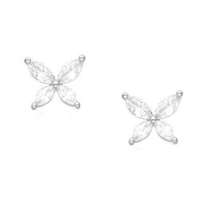 Boucles d'oreilles grand papillon en argent 925 CZ 0.84ct