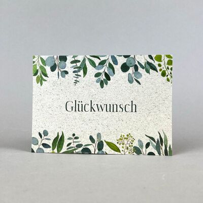 Postkarte Graspapier " Glückwunsch "