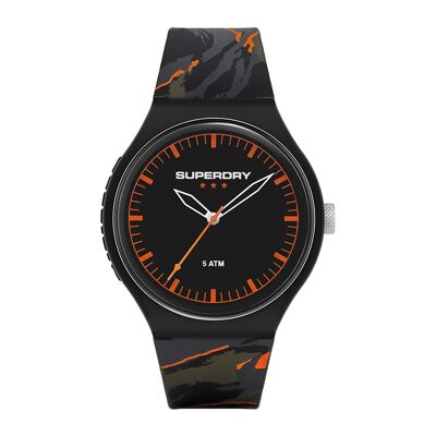 Superdry Reloj Analógico para Hombre SYG270BO - Correa de Silicona - Urban XL Camo Pop