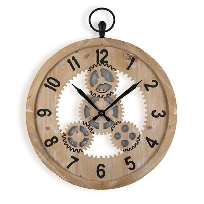 Reloj pared madera y metal 60 18191433
