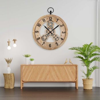 HORLOGE MURALE BOIS ET MÉTAL 60 18191433 2