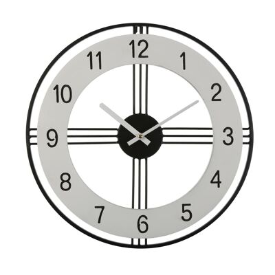 HORLOGE MURALE NOIRE ET BLANCHE 18191473