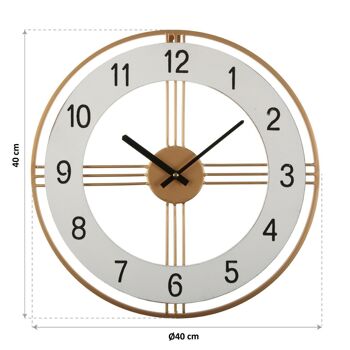 HORLOGE MURALE BLANCHE ET DOREE 18191474 5