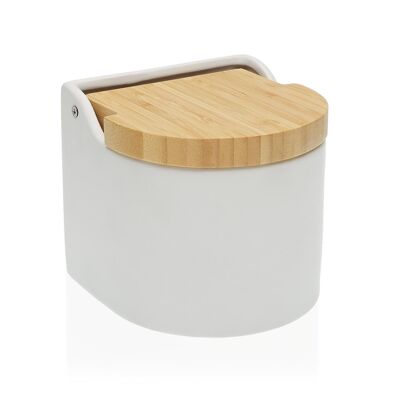 WHITE SALT SHAKER WITH BAMBOO LID 18551861