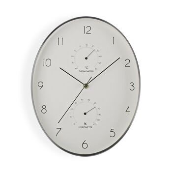 HORLOGE DE CUISINE OVALE ARGENTÉE 18560480 1