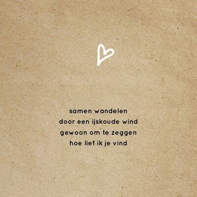 Samen wandelen door een ijskoude wind…