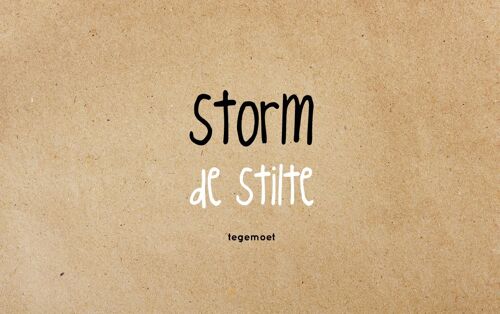 Storm de stilte tegemoet