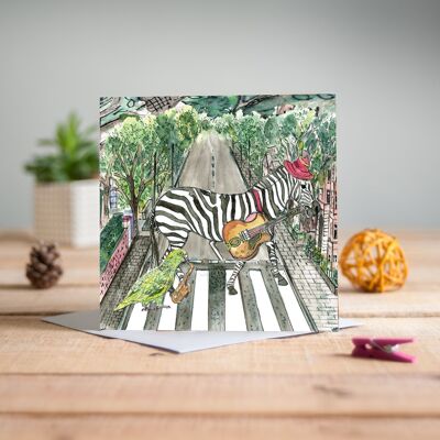 Zebra In The City Greetings Card