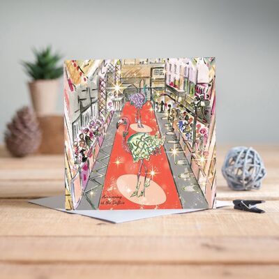 Flamingos In The City Greetings Card