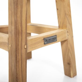 Tabouret rond en bois avec plateau noir - table d'appoint - élégant 3