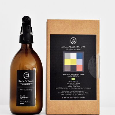 Parfum environnemental. Patchouli noir. 500 ml. EN COFFRET AVEC ATOMISEUR