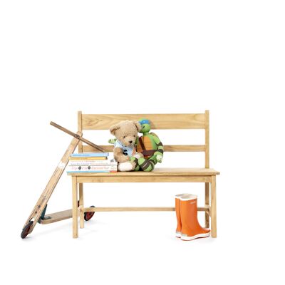 Banco infantil mesa decorativa de madera de teca L80 x B30 x H: 68 cm
