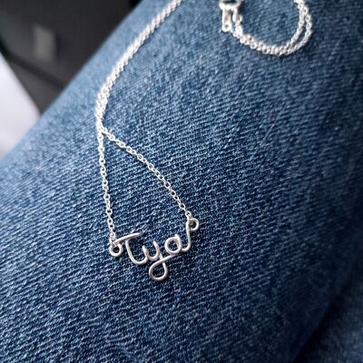 925 Sterling Silver Personalized Message Necklace
