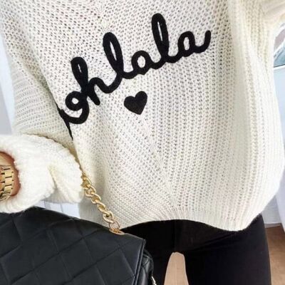 PULL EN MAILLE OOH LA LA' Noir