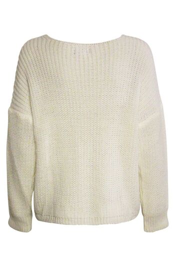 PULL EN MAILLE OOH LA LA' Blanc 3