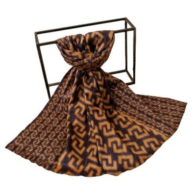 F Print Scarf Caramel