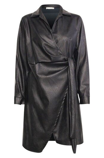 ROBE PORTEFEUILLE EN SIMILI CUIR CAROL 3