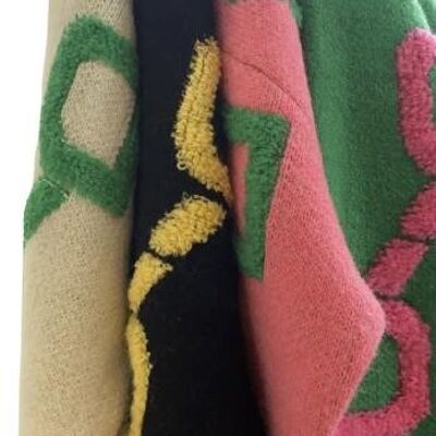 Cardigan con stampa catena-verde