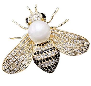 Broche Abeille Noir/Blanc 1