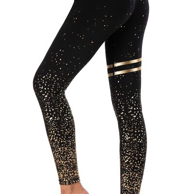 Leggings fitness stellati Nero/Oro