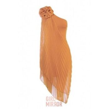 AX Paris - Robe asymétrique en mousseline de soie à grandes fleurs - Orange 5